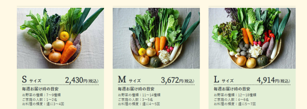 野菜セット３種類